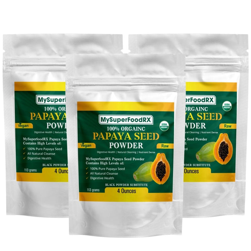 100% Organic Papaya Seed Powder - Antioxidant - Rich, Liver & Kidney Support - Mysuperfoodrx