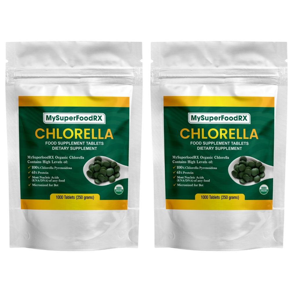 two bags of mypurfoodx chlorella