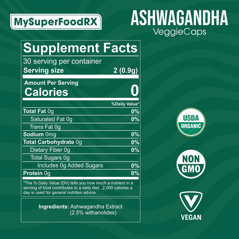 Energy & Balance Ashwagandha 60 Capsules - Mysuperfoodrx