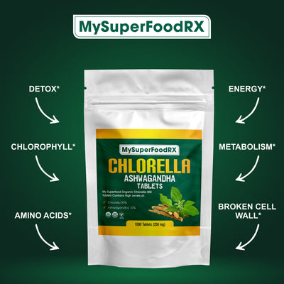 90% Chlorella 10% Ashwagandha Tablets