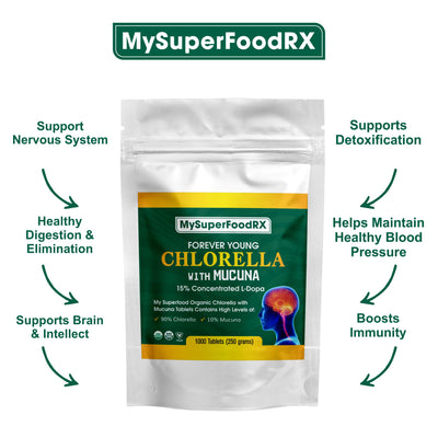 MySuperFoodRX 90% Chlorella 10% Mucuna Tablets