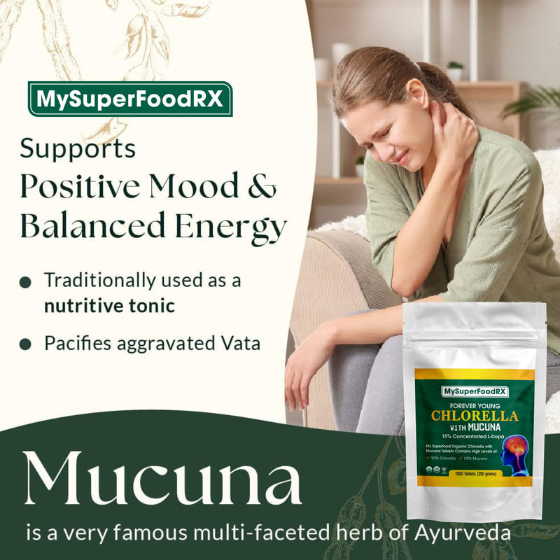 MySuperFoodRX 90% Chlorella 10% Mucuna Tablets