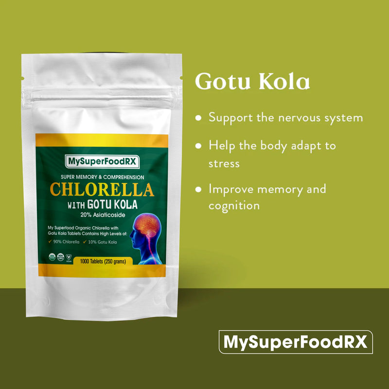 MySuperFoodRX 90% Chlorella 10% Gotu Kola Tablets