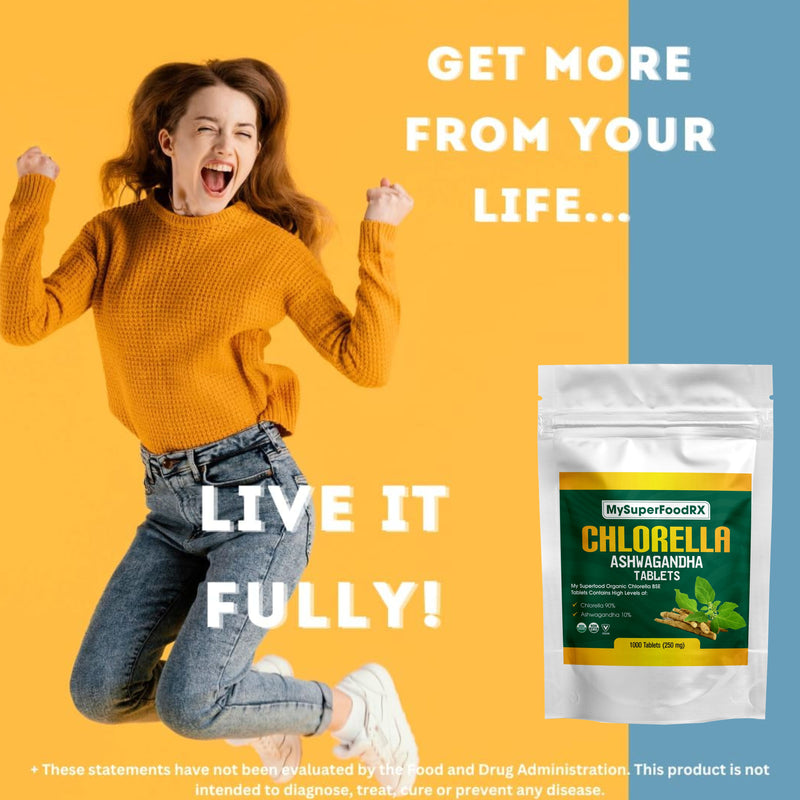 90% Chlorella 10% Ashwagandha Tablets