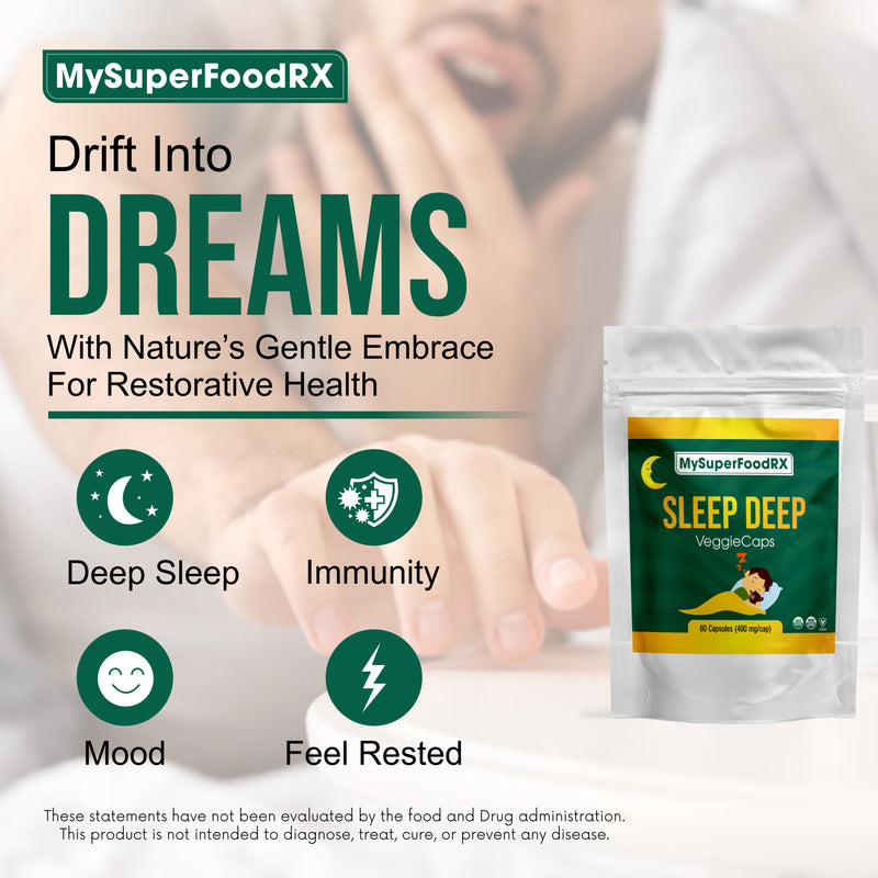 Sleep Deep Herbal Sleep Aid - Promotes Restfulness & Stress Relief - Made in USA - 60 Capsules