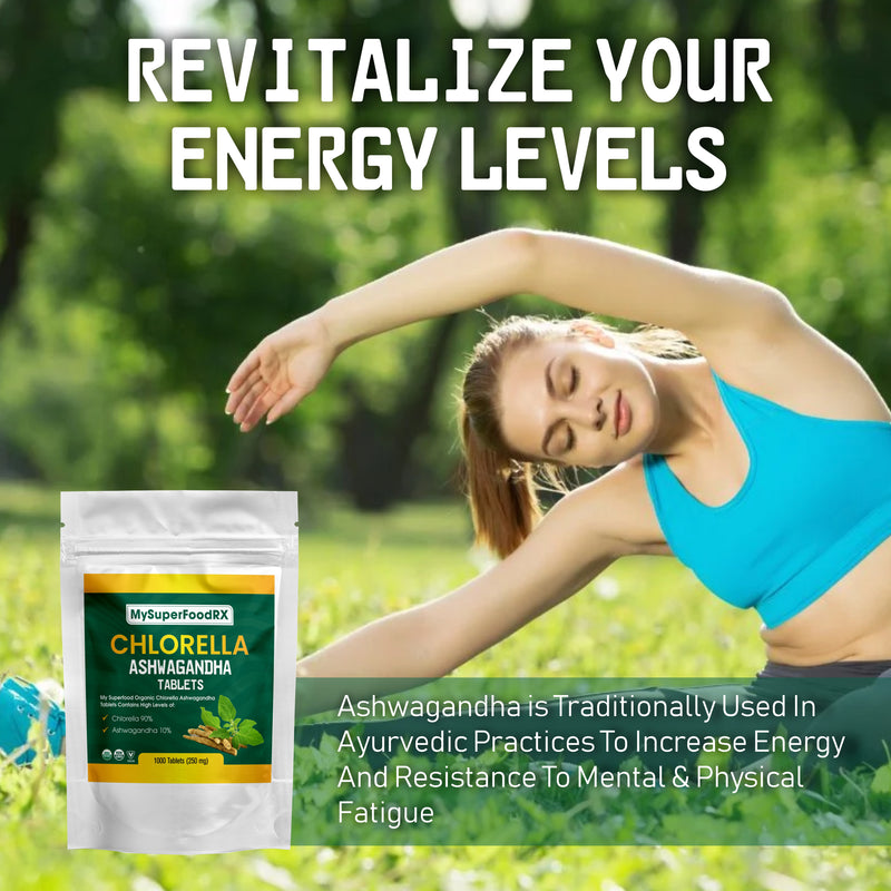 90% Chlorella 10% Ashwagandha Tablets