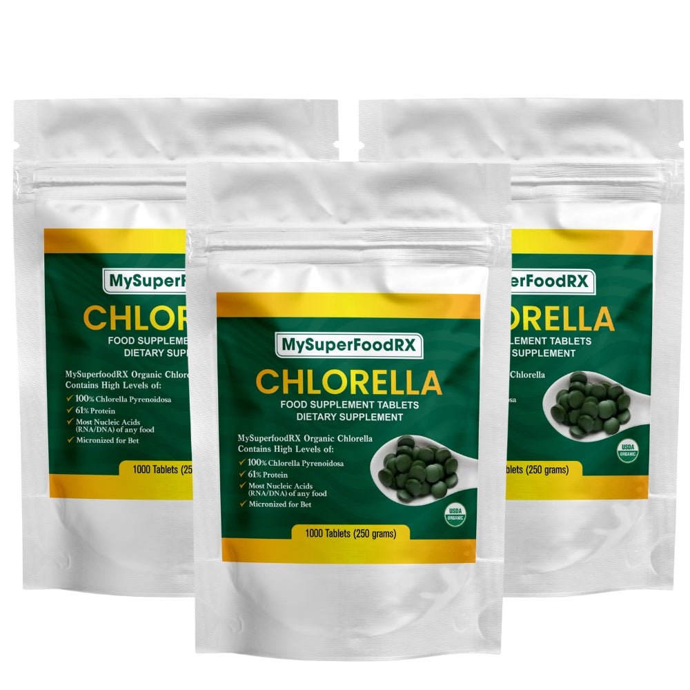 100% Organic Chlorella - 1000 Vegan Tablets - Mysuperfoodrx