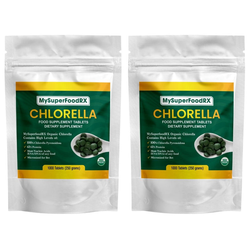 100% Organic Chlorella - 1000 Vegan Tablets - Mysuperfoodrx