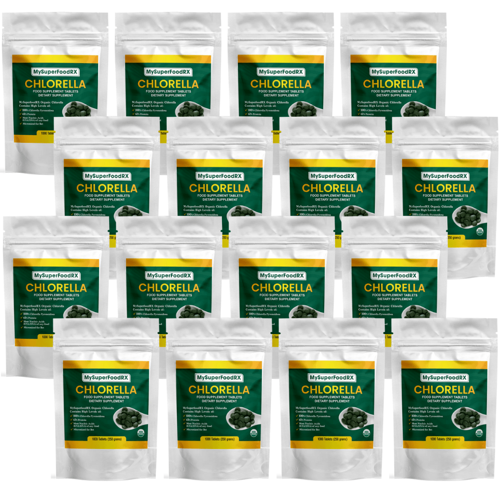 100% Organic Chlorella - 1000 Vegan Tablets - SURVIVAL PACK - Mysuperfoodrx