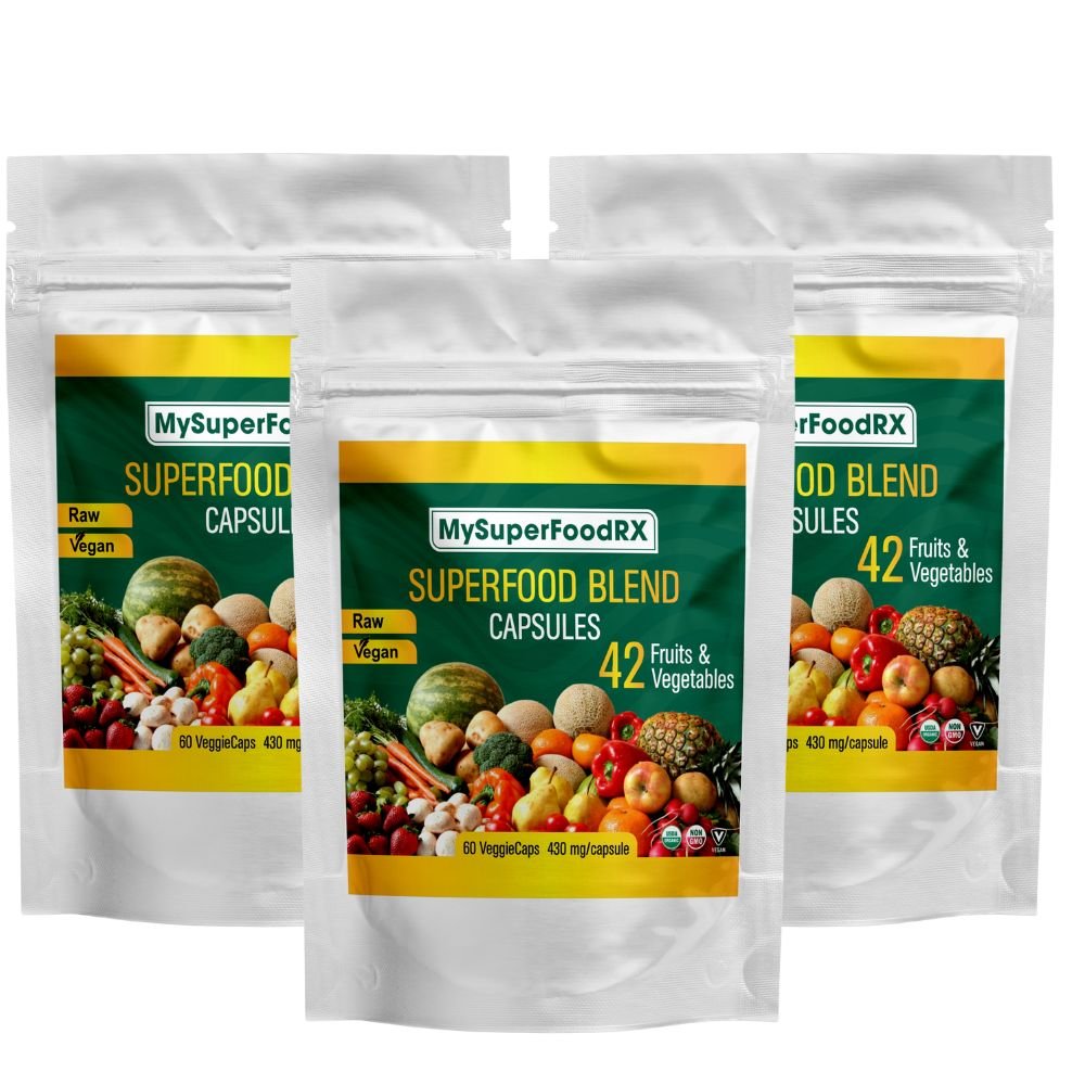 42 Superfood Blend Capsules - 60 Capsules: Fruits &amp; Vegetables Capsules - Mysuperfoodrx