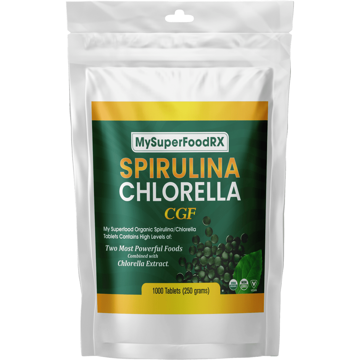 45% Chlorella 45% Spirulina 10% CGF Tablets Chlorella - Mysuperfoodrx