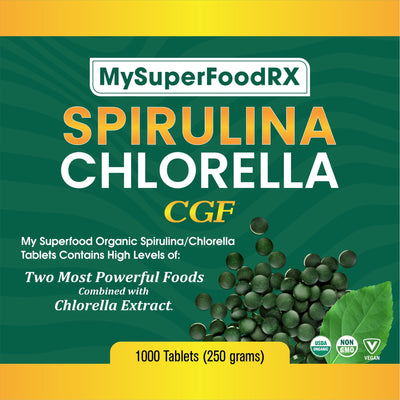 45% Chlorella 45% Spirulina 10% CGF Tablets Chlorella