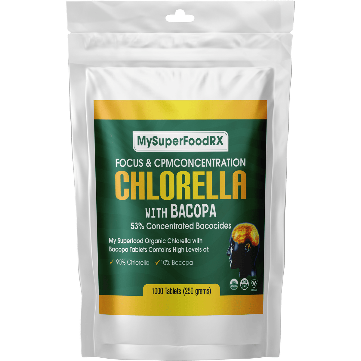 90% Chlorella 10% Bacopa Tablets - Mysuperfoodrx