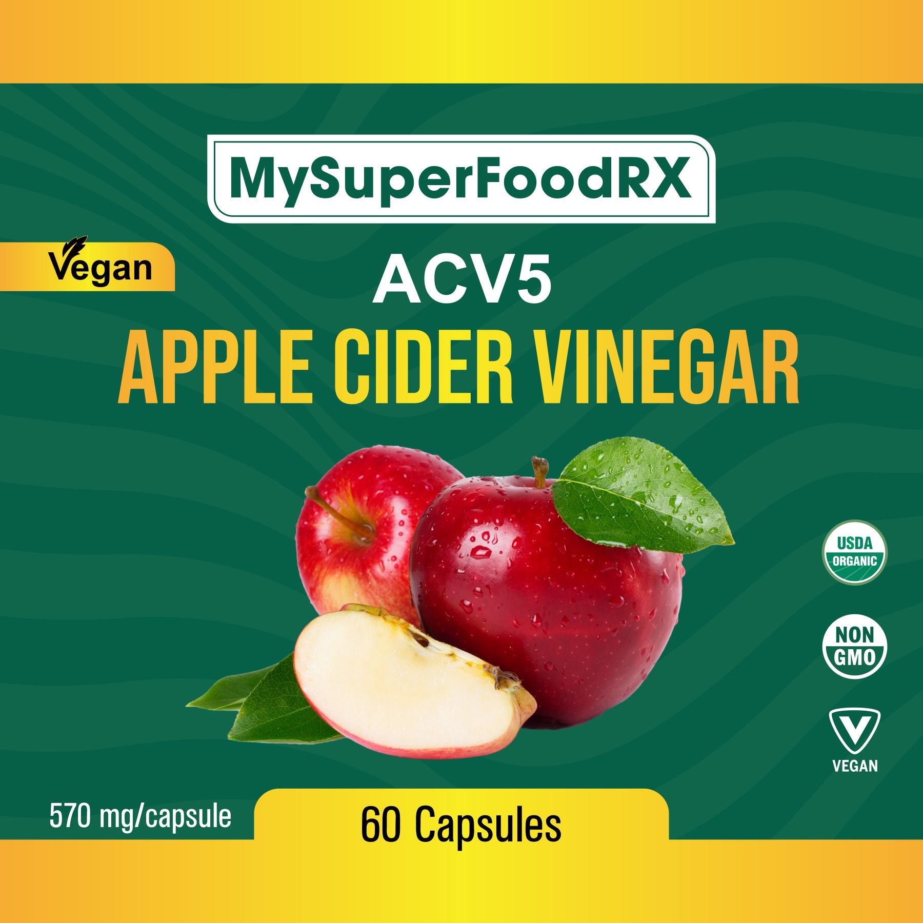 a bottle of mysuperfood rx apple cider vinegar