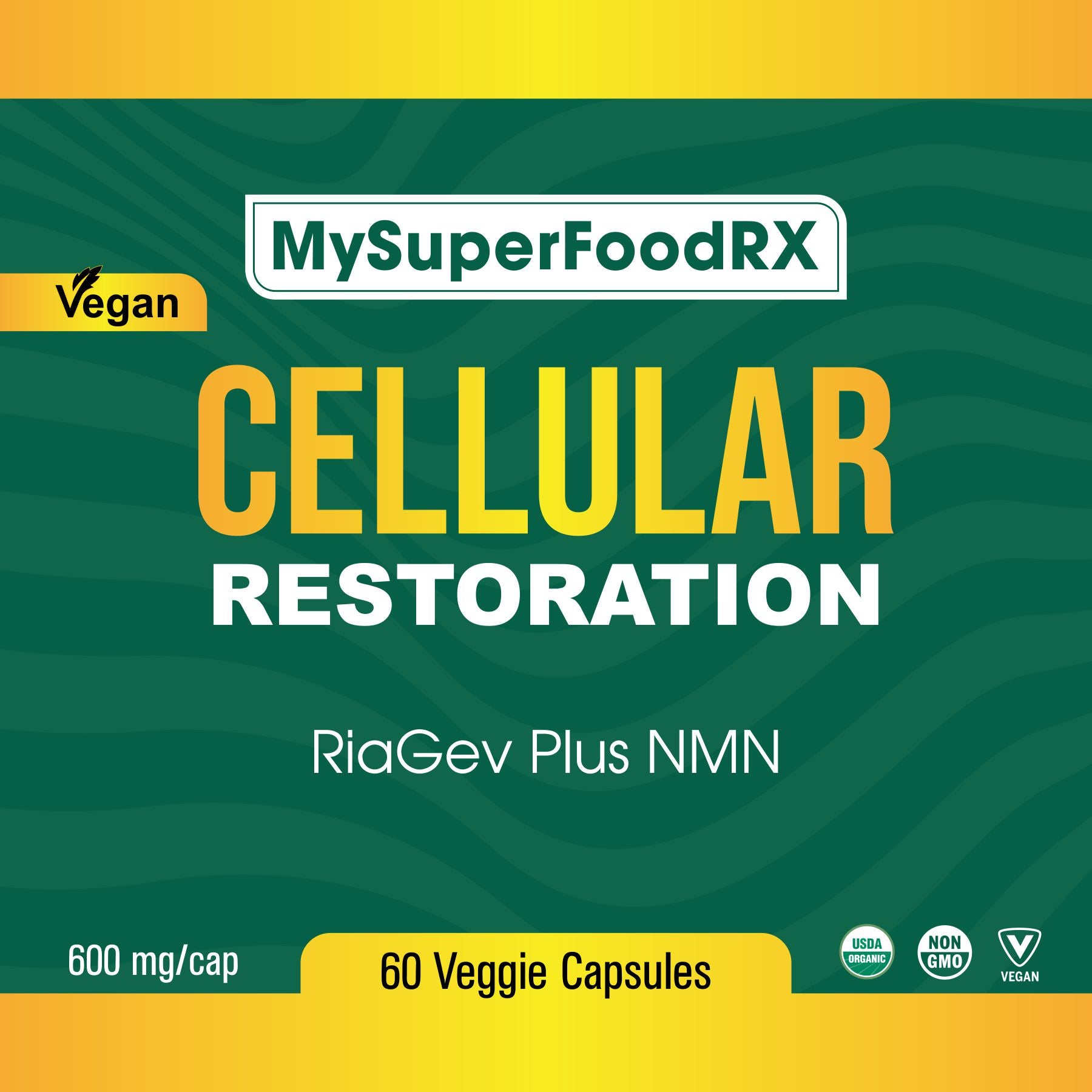 a label for a cell phone that says, my superfood rx cellular