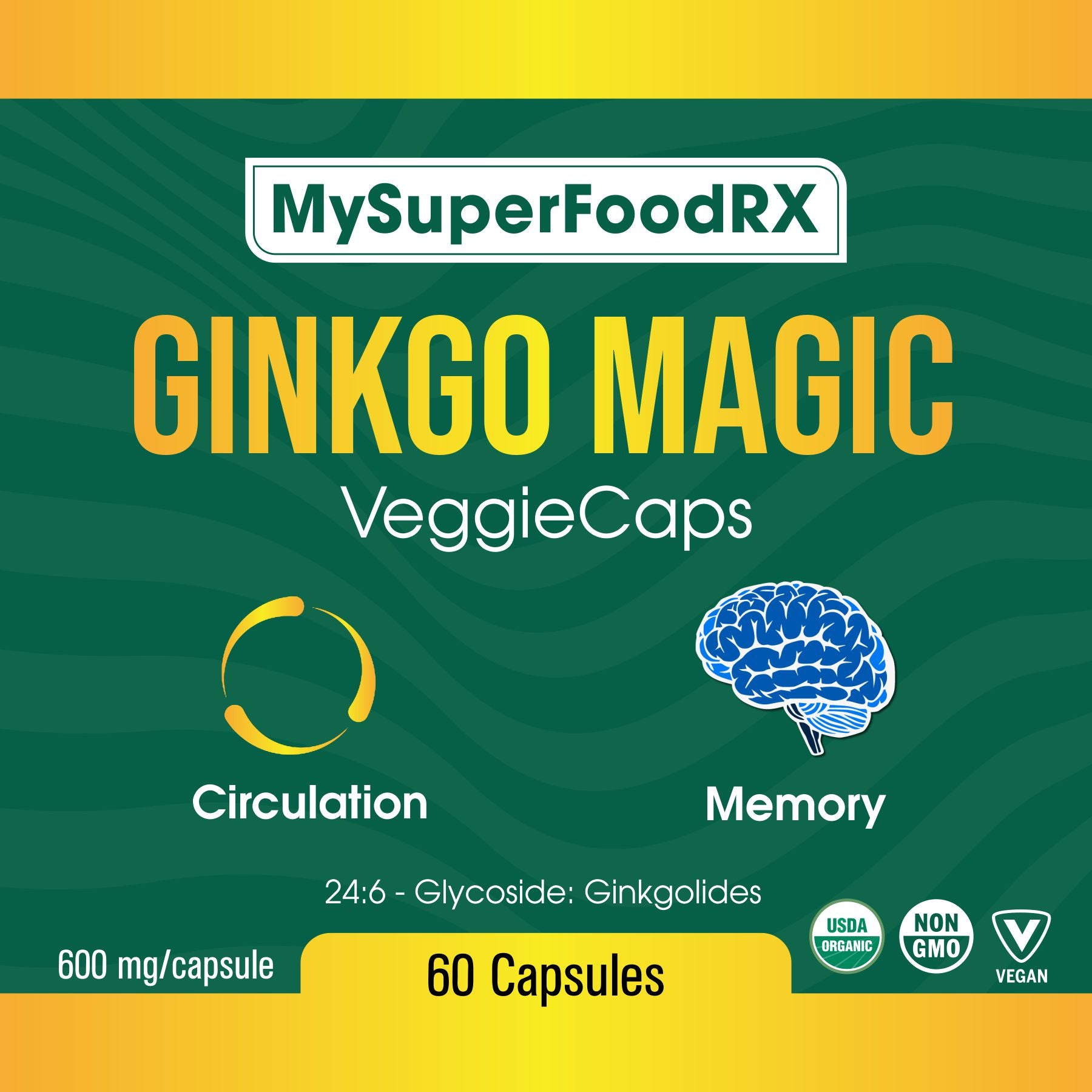 the label for my superfood rx ginkgo magic veggie