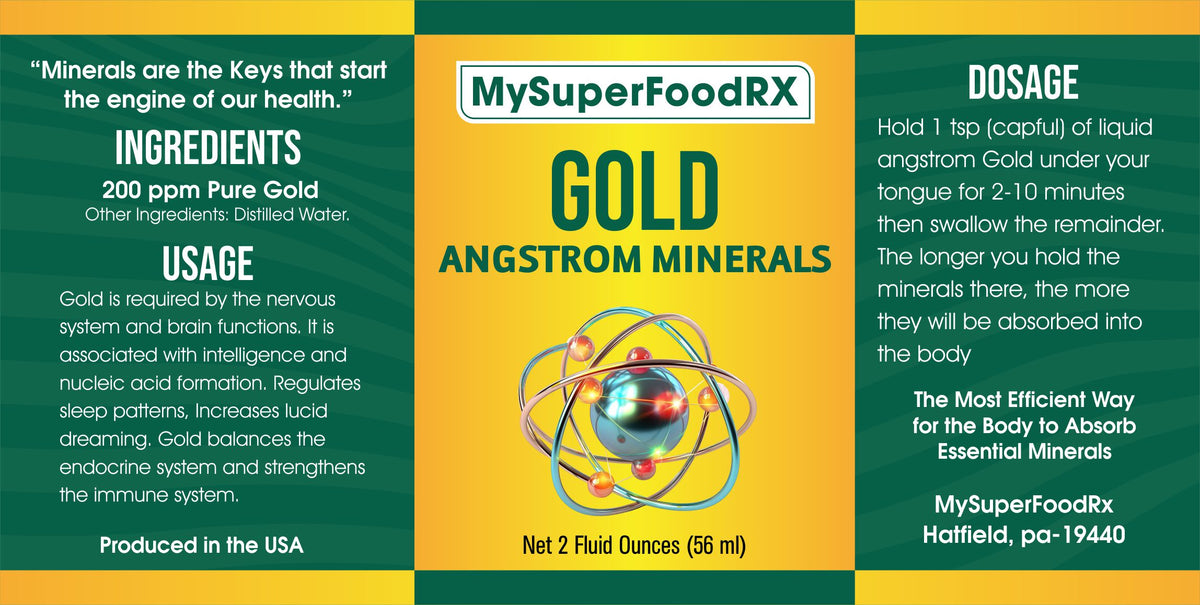 a label for gold anestrom minerals
