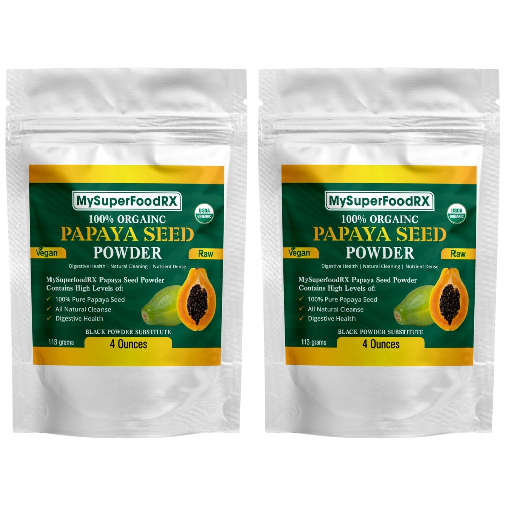 two bags of my superfoodx papaya seed powder