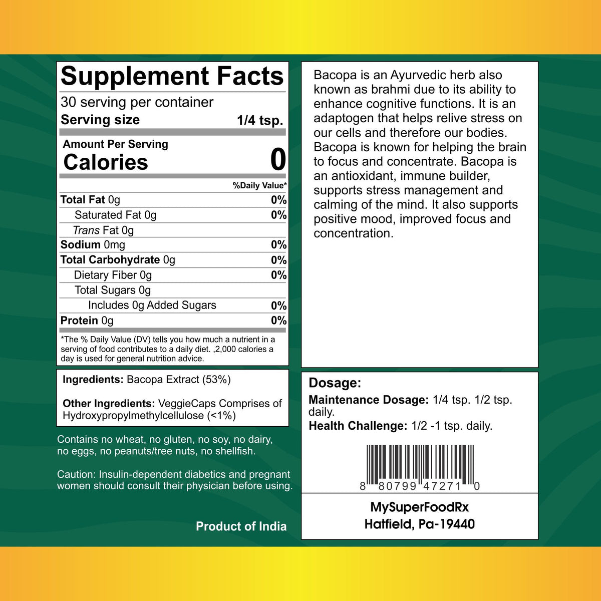 Bacopa Powder (2OZ) - Mysuperfoodrx
