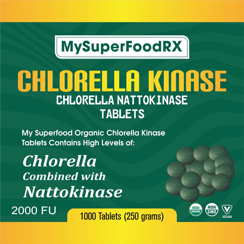 Chlorellakinase Tablets - Chlorella With Nattokinase (10%) - Mysuperfoodrx