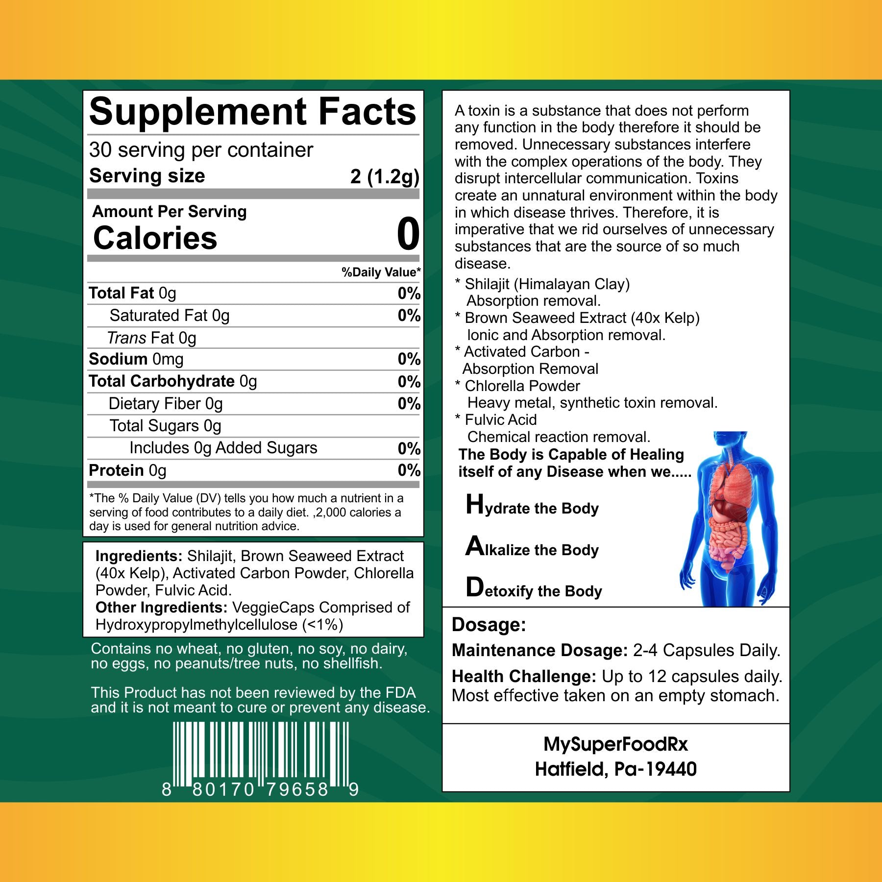 Detox Formula (60 Capsules) - Mysuperfoodrx