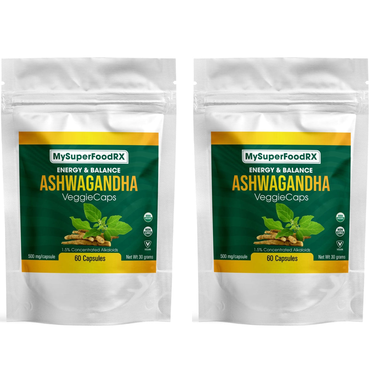Energy &amp; Balance Ashwagandha 60 Capsules - Mysuperfoodrx
