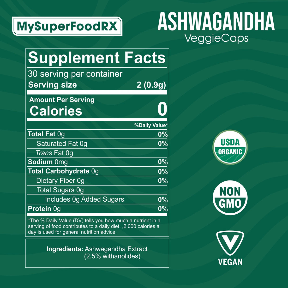 Energy &amp; Balance Ashwagandha 60 Capsules - Mysuperfoodrx