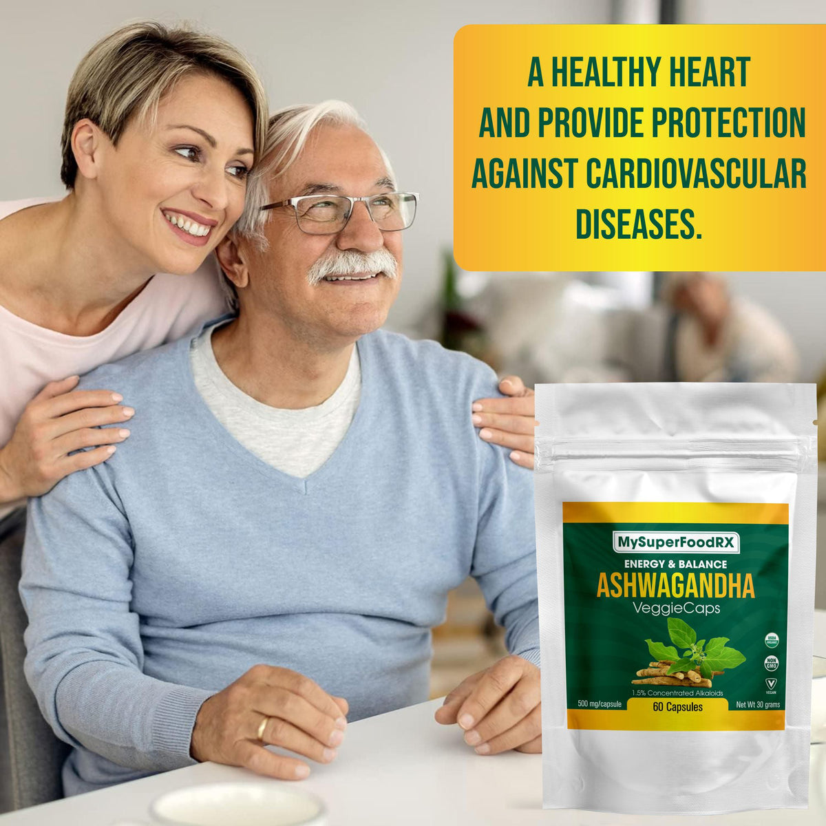 Energy &amp; Balance Ashwagandha 60 Capsules - Mysuperfoodrx