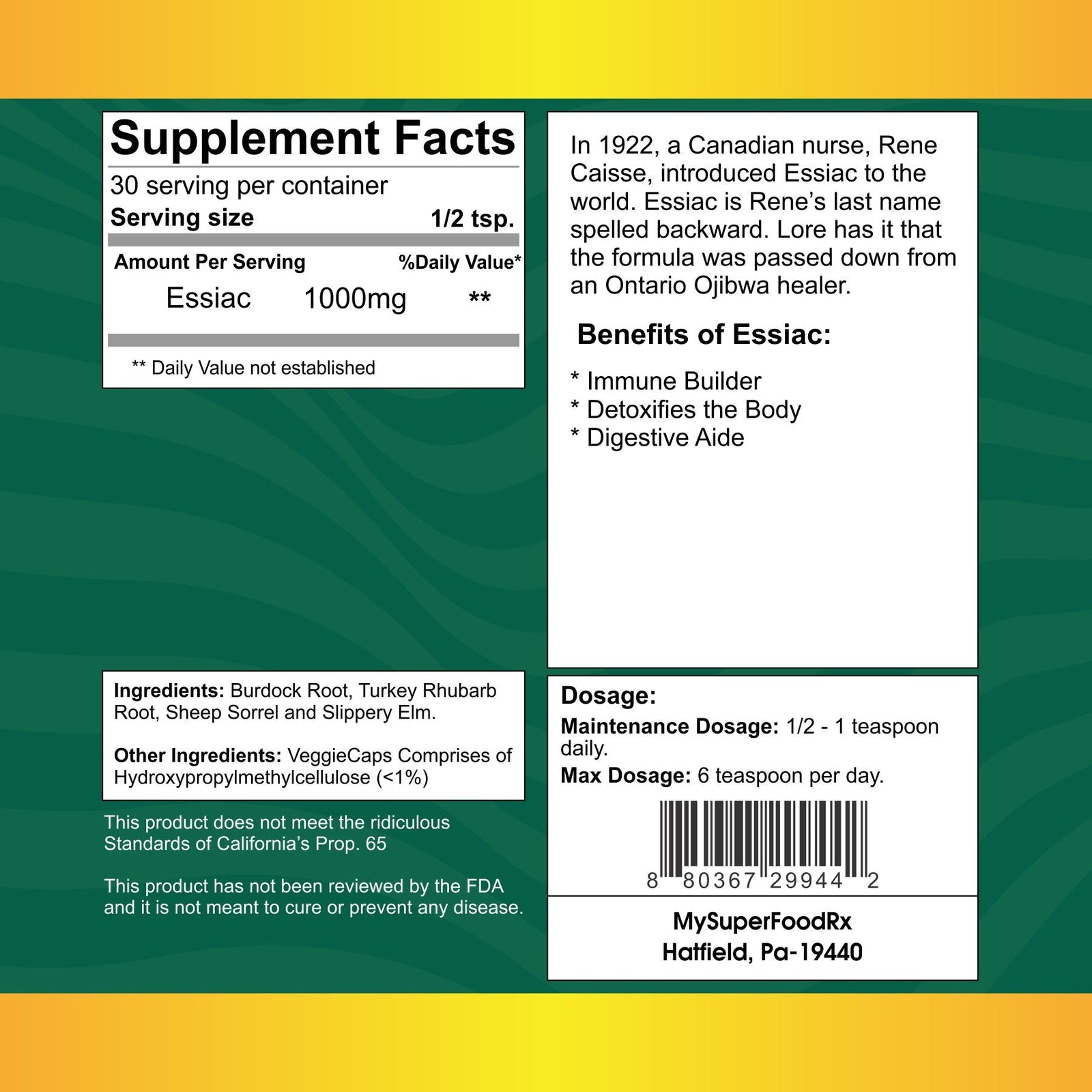 Essiac Formula 2OZ Powder - Mysuperfoodrx