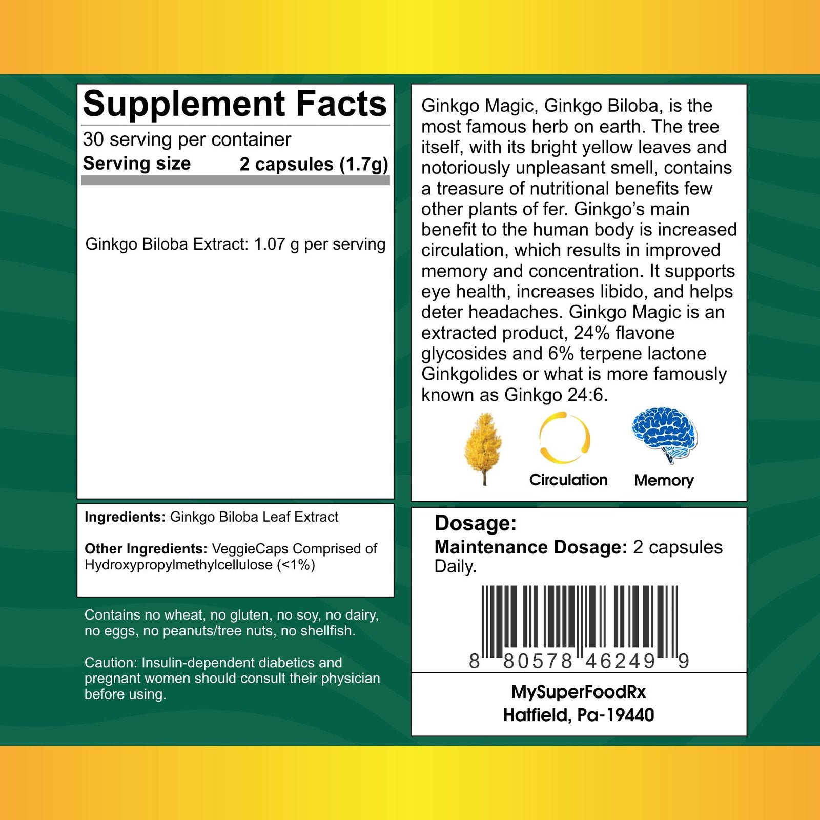 Ginkgo Magic Capsules (60 Capsules) - Mysuperfoodrx