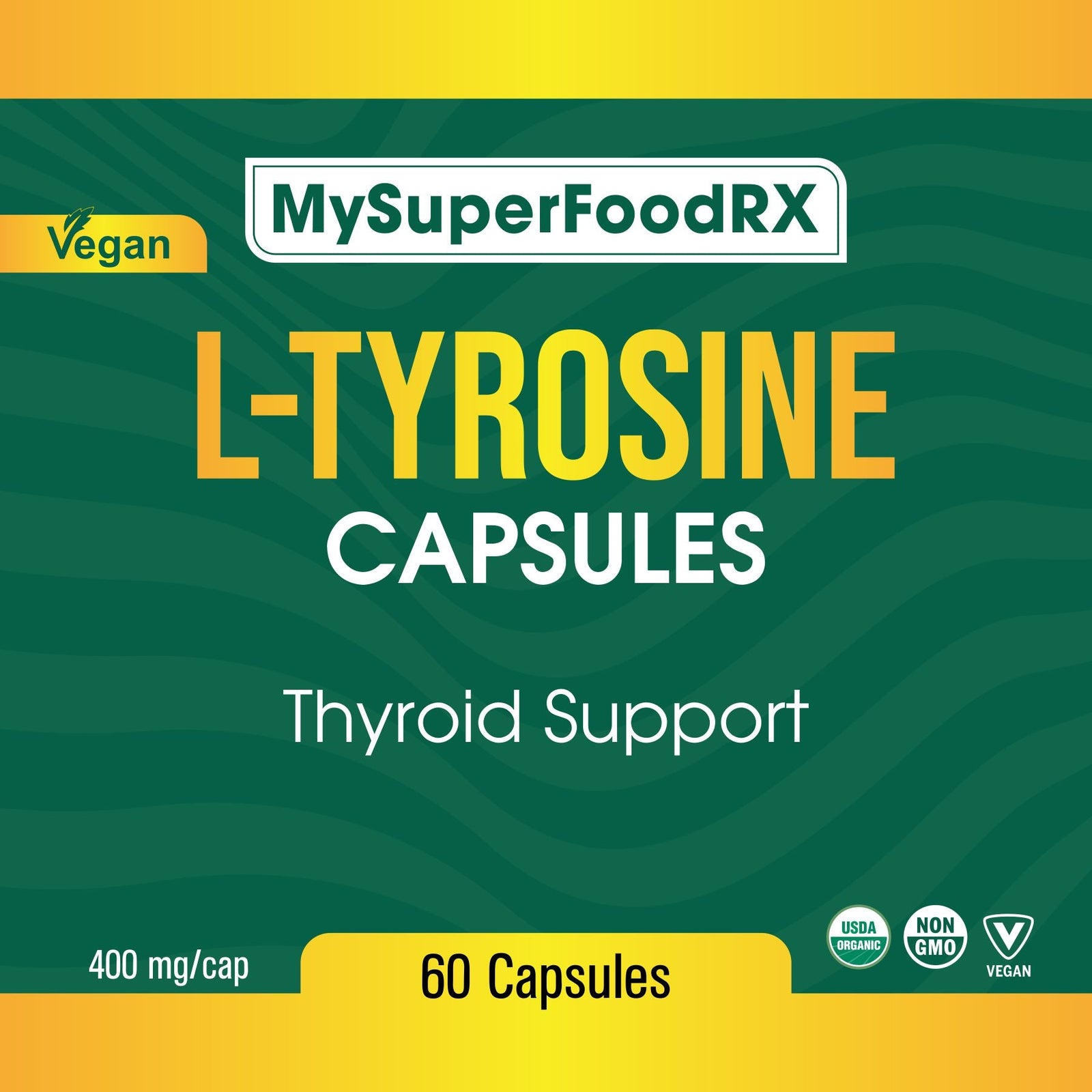 L - Tyrosine Capsules for Enzyme & Protein Building, Thyroid Hormone Production, Melanin Synthesis - Made in USA - Mysuperfoodrx