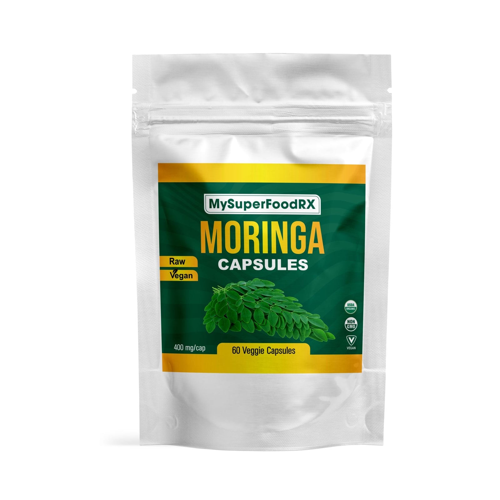 Moringa Capsules - India's Miracle Tree for Cardiovascular & Eye Health (60 Capsules) - Mysuperfoodrx