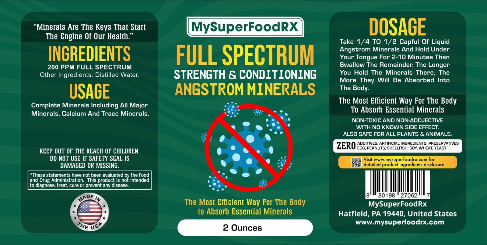MySuperFoodEX Full Spectrum Minerals - Strength & Conditioning 2 oz - Mysuperfoodrx