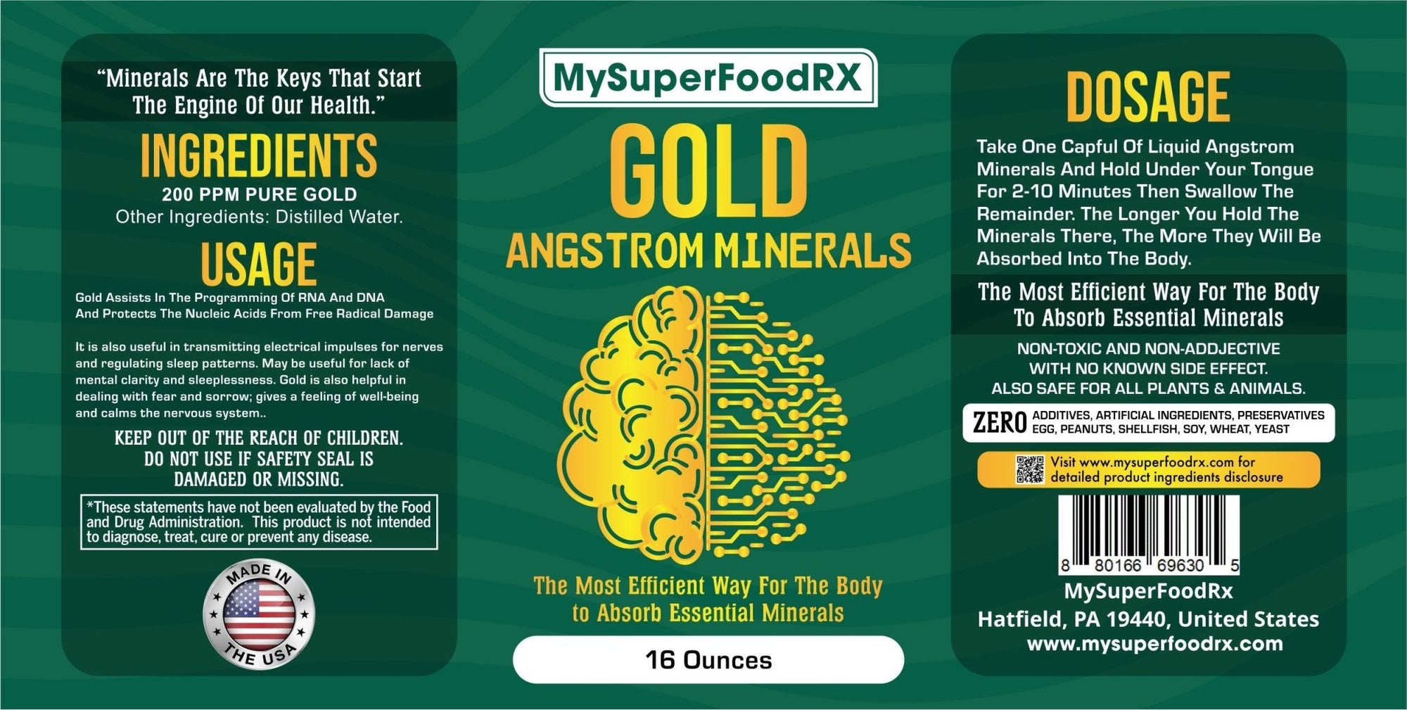 MySuperfoodEX Gold - (16 Oz. Bottle) - Mysuperfoodrx