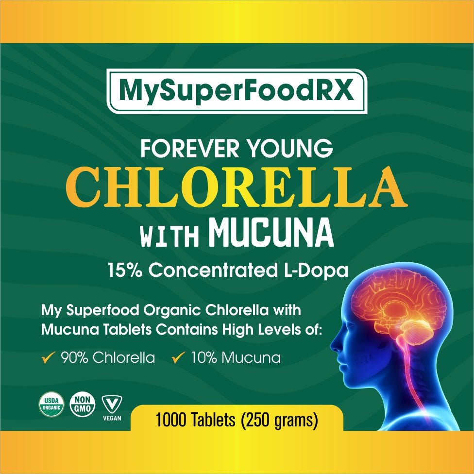MySuperFoodRX 90% Chlorella 10% Mucuna Tablets - Mysuperfoodrx