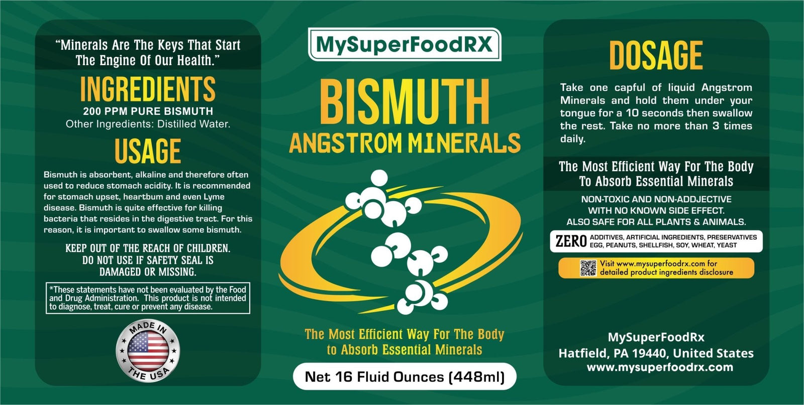 MySuperFoodRX Bismuth - 16oz Bottle - Mysuperfoodrx