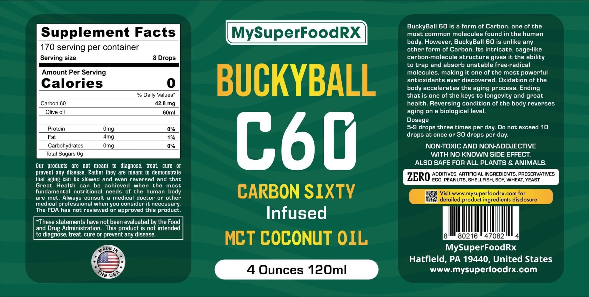 MySuperFoodRX Bucky Ball C60 (4 oz Liquid) - Mysuperfoodrx
