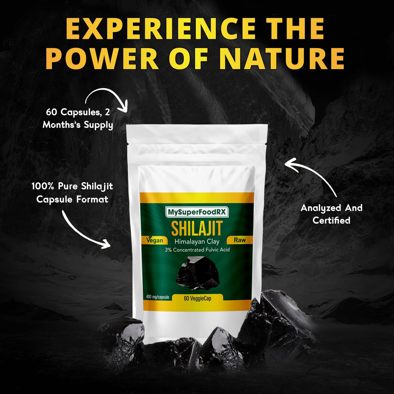 MySuperFoodRX Himalayan Shilajit Capsules - Mysuperfoodrx