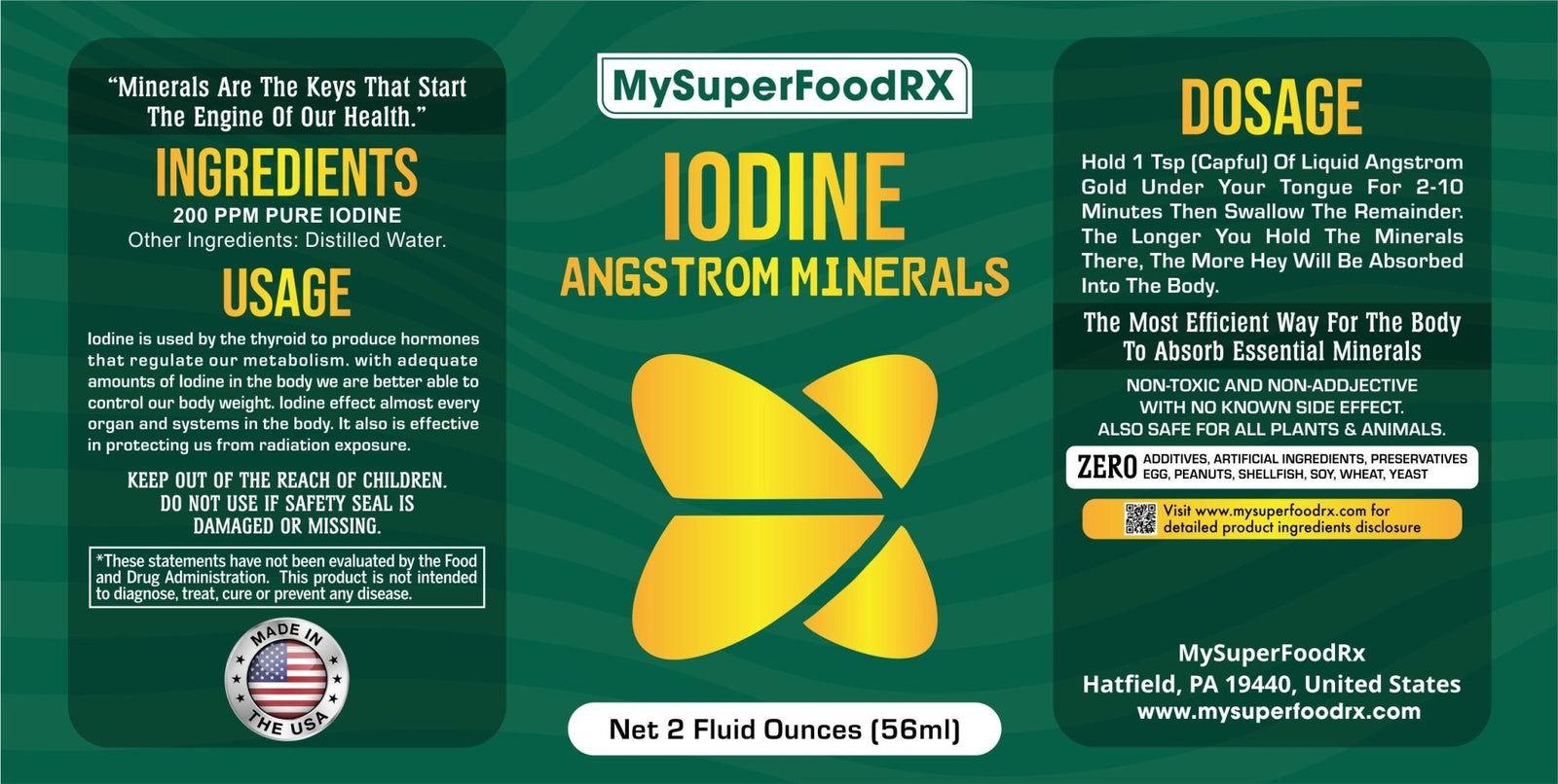 MySuperFoodRX Iodine - 2 Oz. Bottle - Mysuperfoodrx