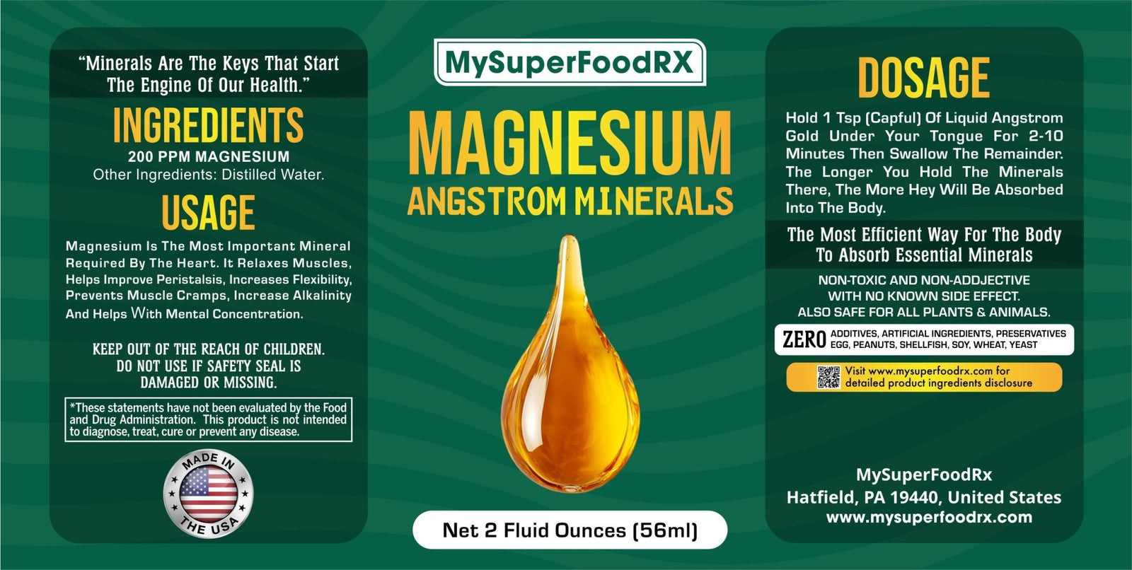 MySuperFoodRX Magnesium - 2oz Bottle - Mysuperfoodrx