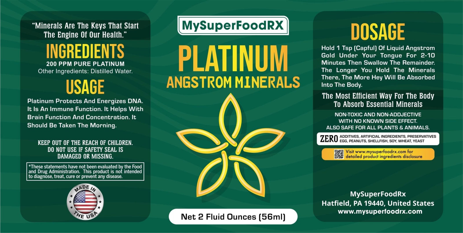 MySuperFoodRX Platinum Angstrom Minerals - 2oz/56ml - Mysuperfoodrx