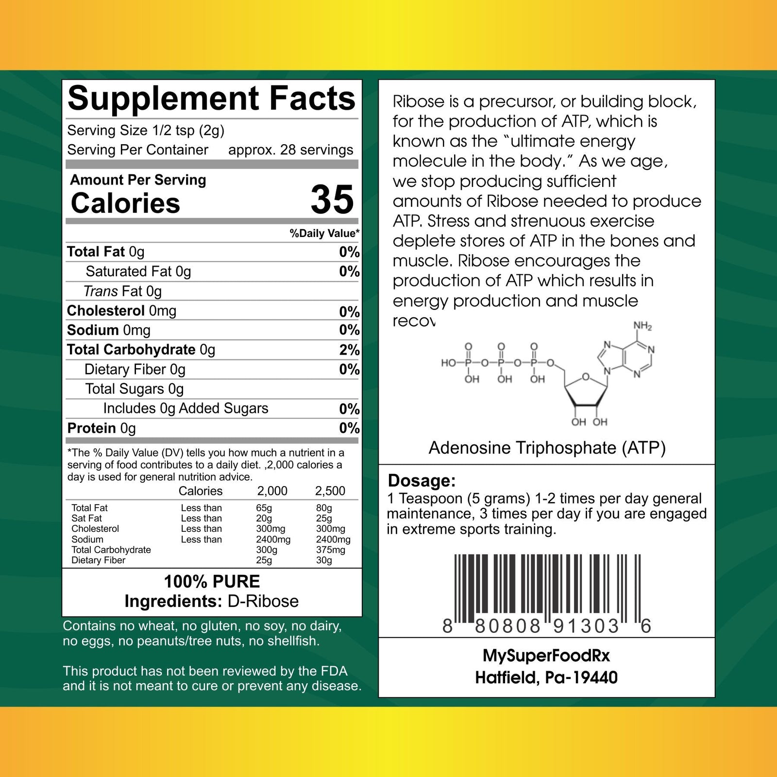 MySuperFoodRX Riboenergy 2 Oz Powder - Mysuperfoodrx