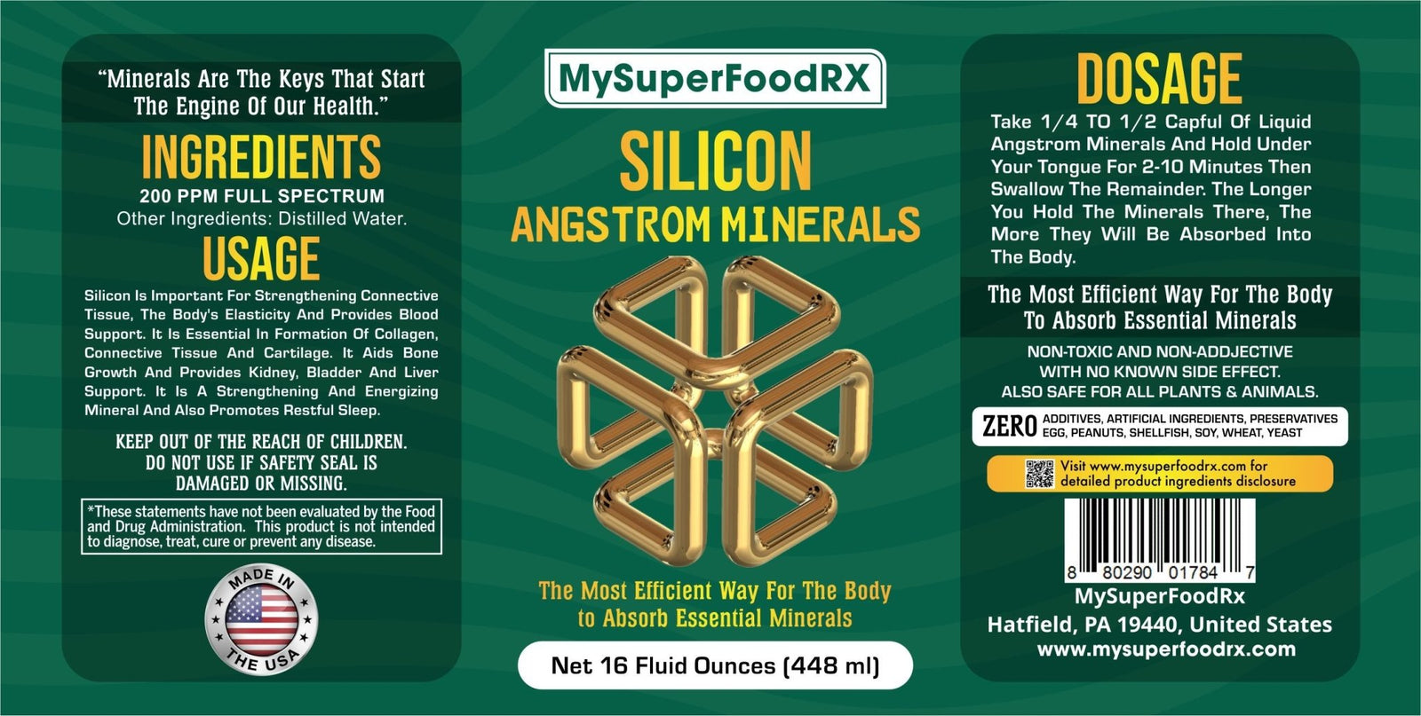 MySuperFoodRX Silicon - (16 Oz. Bottle) - Mysuperfoodrx