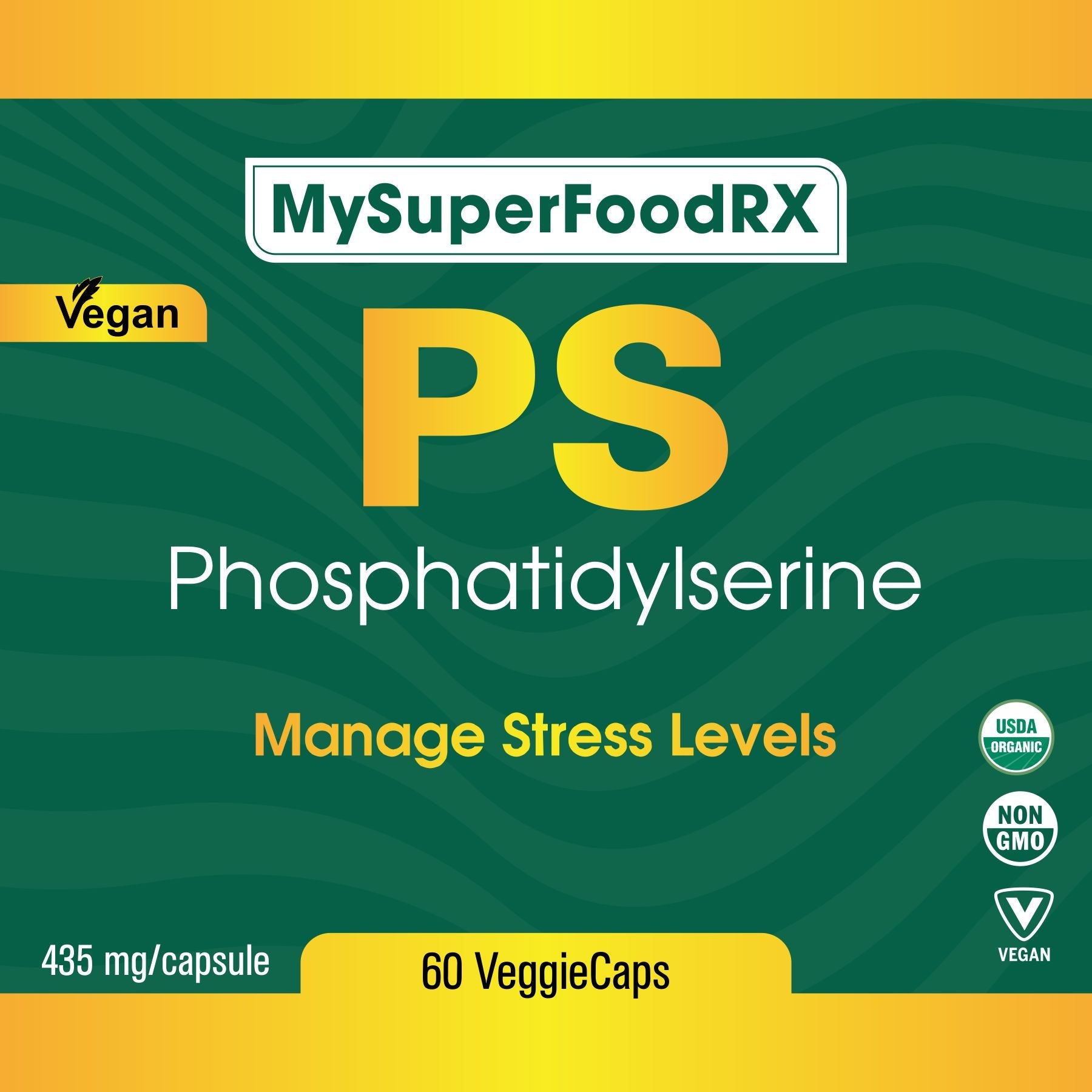 Phosphatidylserine 70% (PS) Capsules for Memory, Stress & Mood Support (60 Capsules) - Mysuperfoodrx