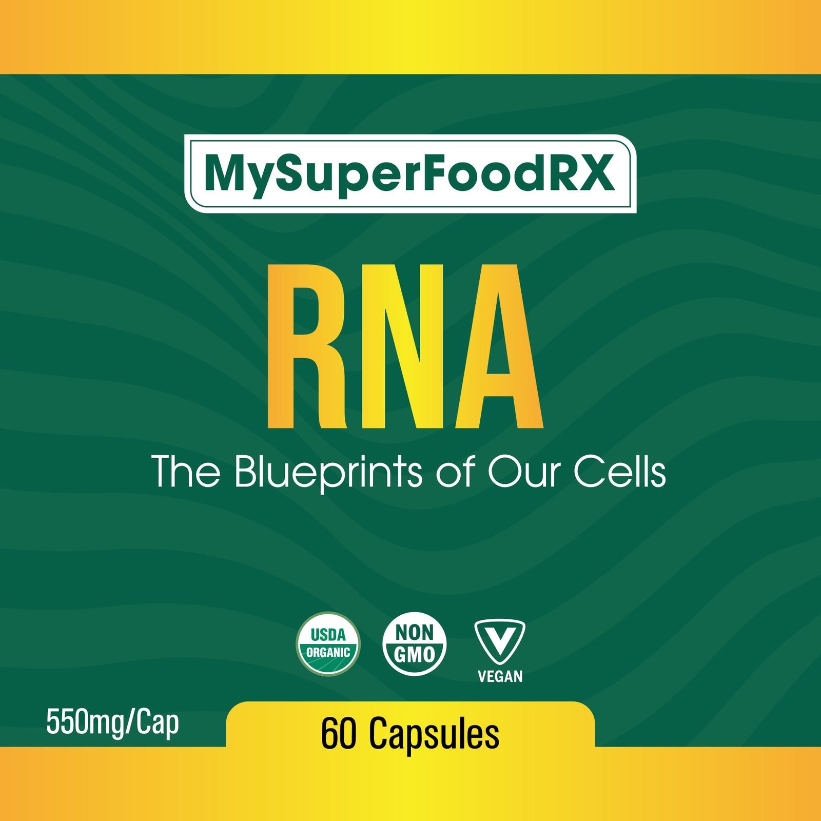 RNA Supplement for Longevity - Supports Cellular Functions & Immune Response | 60 Capsules - Mysuperfoodrx