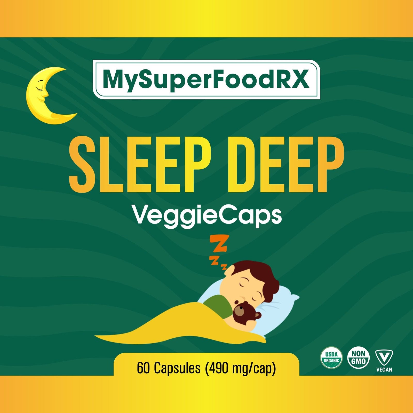 Sleep Deep Herbal Sleep Aid - Promotes Restfulness & Stress Relief - Made in USA - 60 Capsules - Mysuperfoodrx